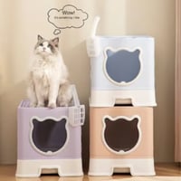 لتر بوكس بدرج للقطط - الوان مختلفة