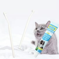 مجموعة العناية بالاسنان للقطط - معجون مع الفرش