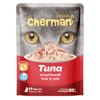 ظرف شيرمان التونة في الجيلي 85جرام لقطط الكبيرة