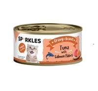 اكل قطط رطب بالتونة والسالمون سباركليز 80 جم