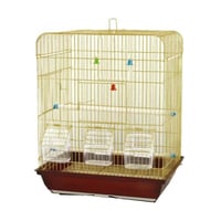 قفص عصافير مع ستاند +3 ماكلية لون ذهبي