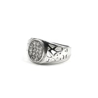 خاتم رجالي فضة عيار 925 مرصع حجر زركون