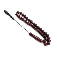 سبحة خشب كوك طبيعي 33 حبة مضلعة