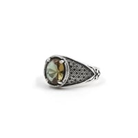 خاتم فضة رجالي 925 بحجر سلطنايت متغيّر اللون