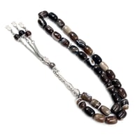 مسباح عقيق كبدي — 33 خرزة 10 مم