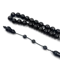 مسباح يسر مطعّم بفضة 925 – 33 خرزة يدوي