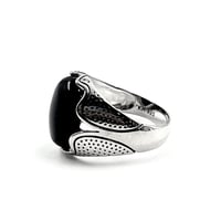 ‏خاتم رجالي عقيق اسود راقي