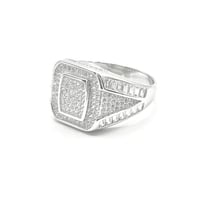 خاتم فضة رجالي زركون عيار 925 بتصميم أنيق مرصّع با...