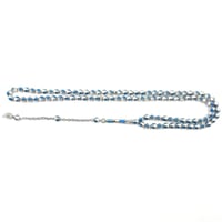 سبحة فيروز وفضة بالعاج – 33×3 حبة 6 مم