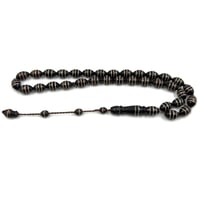 سبحة فضة – 33 حبة من خشب الكوك مطعمة بالفضة | سبحة...