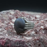 خاتم عقيق طبيعي فضة 925 حرف يدوية رجالي