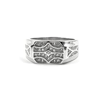 خاتم رجالي فضة عيار 925 مرصع حجر زركون