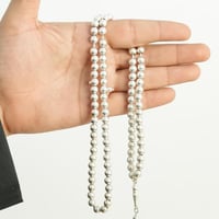 سبحة فضة دائرية فاخرة عيار 925 – 99 خرزة بحجم 9 مل...