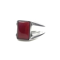 خاتم رجالي فضة عيار عقيق كبدي فخامة