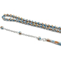 سبحة فضة مرصعة بالفيروز عقيق شرف الشمس