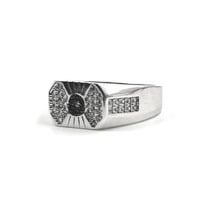 خاتم رجالي فضة عيار 925 مرصع حجر زركون