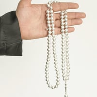 سبحة فضة دائرية فاخرة عيار 925 – 99 خرزة بحجم 9 مل...