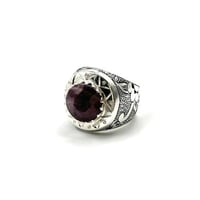 خاتم رجالي فضة حجر ياقوت افريقي