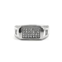 خاتم رجالي فضة عيار 925 مرصع حجر زركون