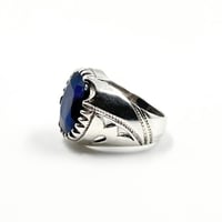 خاتم حجر زفير رجالي فضة 925