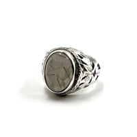 خاتم حجر درة النجف فضة 925 رجالي