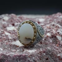 خاتم فضة رجالي من فئة خواتم عقيق شجري