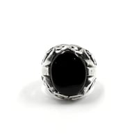 خاتم فضة رجالي 925 من مجموعة خواتم عقيق دم الغزال