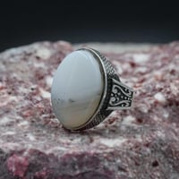 خاتم فضة عقيق شجري