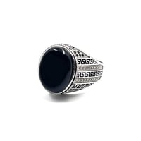 خاتم فضة عقيق اسود لمسات فاخرة
