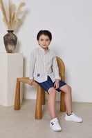 قميص ولادي ابيض مخطط 4133