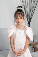 فستان بناتي بفصوص بالصدر s01140