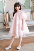 فستان مزين بالورد S01111