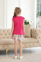 شورت بناتي اطفال بطبعة ورود 7118