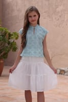 بلوزة بناتي بلون سماوي 7159