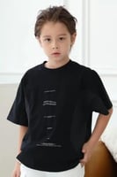 تيشيرت ولادي اسود نص كم 4122