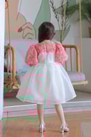 فستان بناتي أبيض بتطريز فاخر S01154