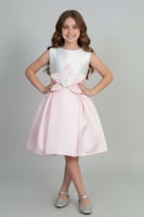 فستان سهرات بناتي بوردة على الخصر s01122