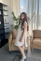 فستان بناتي خربزي زهور على الصدر S01059