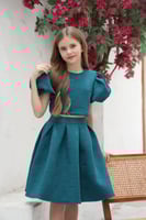 تنورة بناتي بطن اخضر كلوش 7215-