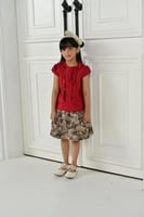 بلوزة اطفال احمر كرنشة من الصدر 2685B/C