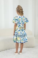 فستان بناتي مورد باللوان متعددة 7238