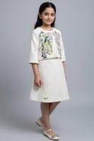 فستان بناتي سكري بجاكت مشجر 7310