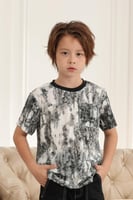 تيشيرت ولادي رمادي و ابيض 4135