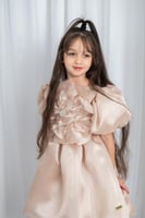 فستان بناتي بوردة بالصدر S01144