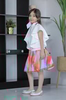 بلوزة بناتي كرنشة من الجنب ابيض 2763B/C