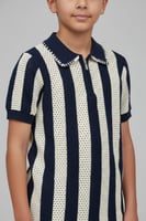 تيشيرت ولادي مقلم كحلي وسكري 4186