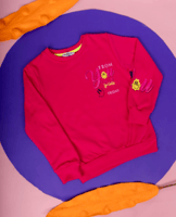 بلوفر بناتي وردي شتوي T3196