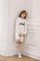 طقم بلوفر شورت ولادي سكري 3020