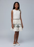 تنورة بناتي خصر مطاط بكسرات -7316