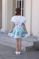 بلوزة بناتي بيضاء باكمام مكرنشة 7110